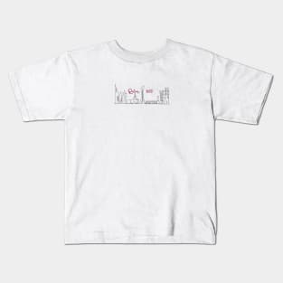 Qatar 2022 - Doha Skyline - Maroon Kids T-Shirt